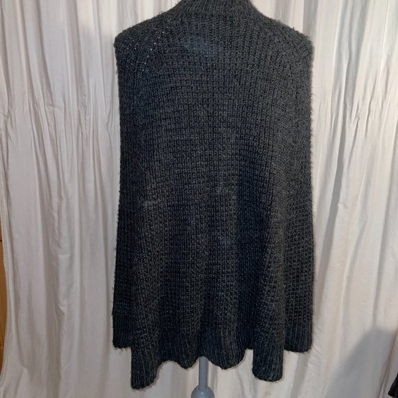 Cara Charcoal Grey Knit Blanket Scarf/Cape - Picture 5 of 7